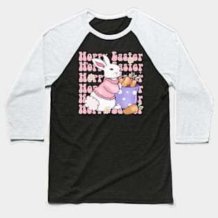 Hoppy Easter Bunny Carrot retro Baseball T-Shirt